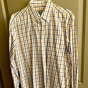 Beretta, large, button down, white black gold